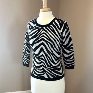Ann Taylor women’s Zebra Print Pull over sweater - Small